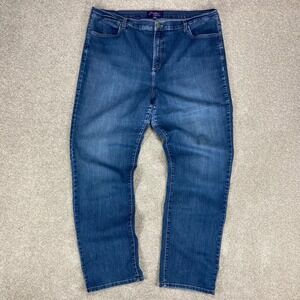 NYDJ Marilyn Straight Leg Jeans Women 22W Blue high Rise Stretch Tummy Control